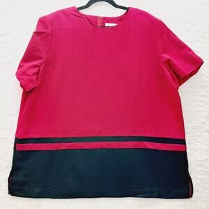 Blouse Minimalist Office Siren Colorblock Corporate Chic Dinner Out Y2K Size 24W